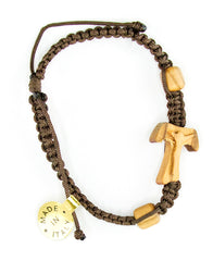 Corded olive wood tau bracelet