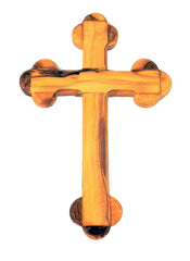 Olive Wood Trefoil Cross 20cm