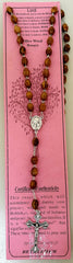 Olive Wood Rosary on Card