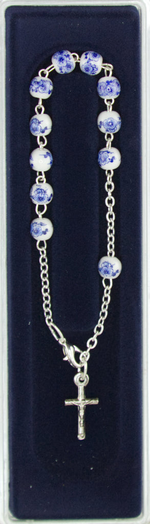 Rosary bracelet - ceramic blue