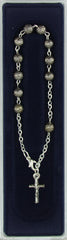 Rosary bracelet - Metal rose beads
