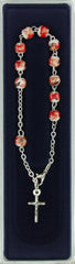 Rosary bracelet - ceramic red beads