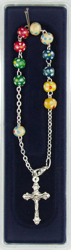 Rosary bracelet - multicolour spotted
