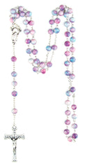 Rosary - marbled pink beads