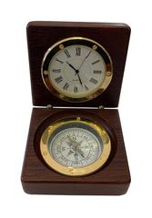 New Norcia Compass and Clock Desk Set - in Jarrah