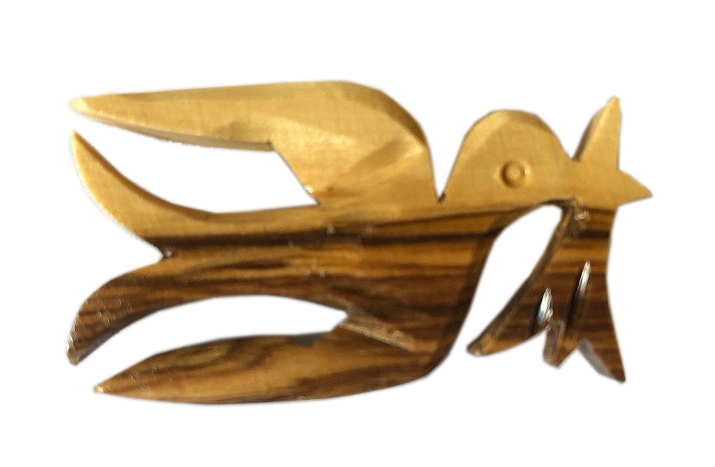Olive Wood Dove Brooch