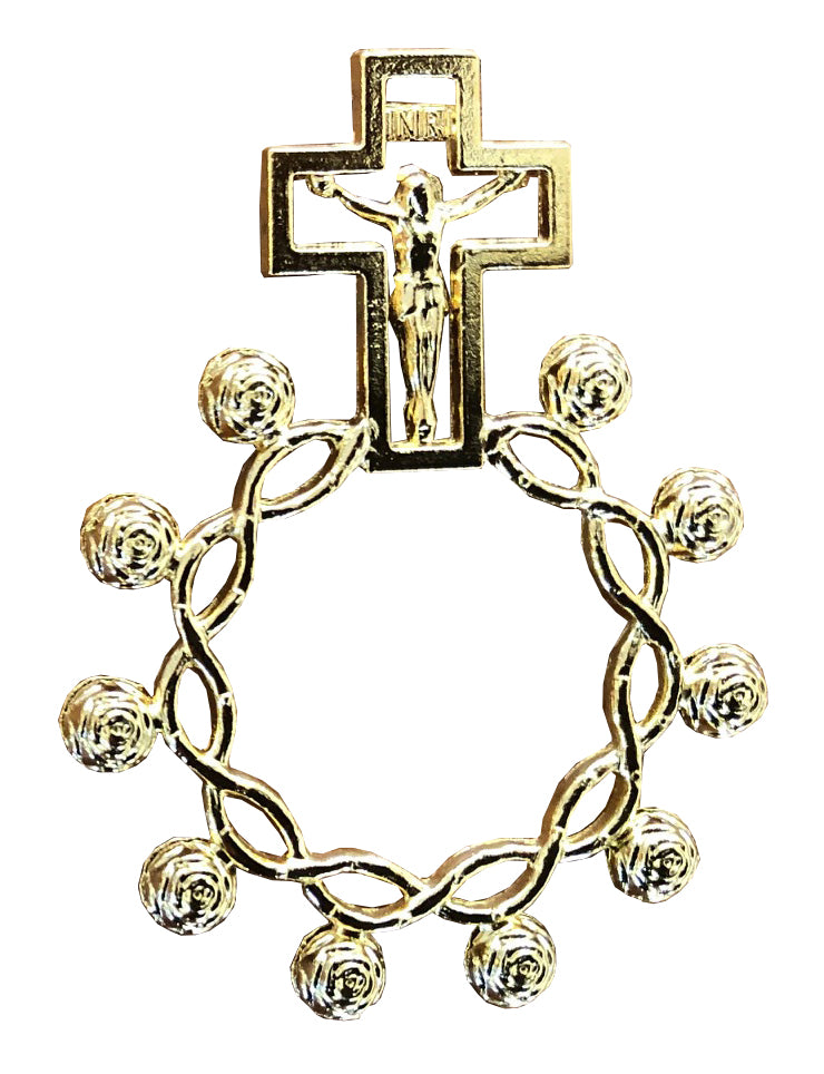 14K Yellow Gold Rosary Ring with Miraculous Medal– Massoyan Jewelers