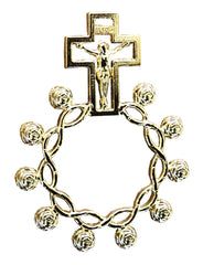 Metal Finger Rosary -  Gold or Silver