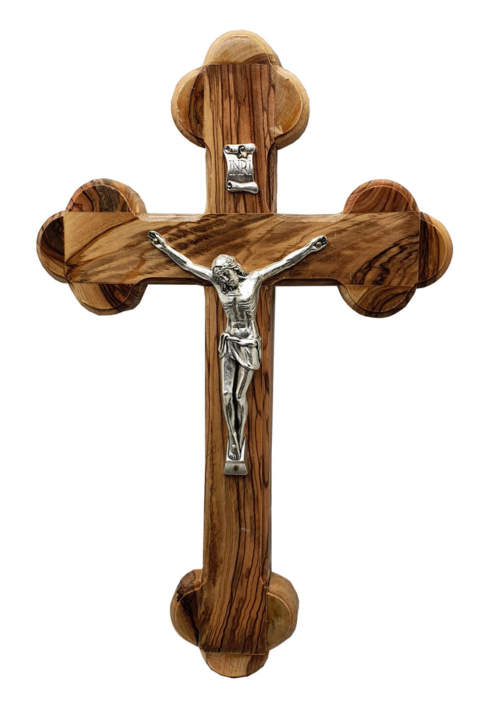 Olive wood Trefoil Crucifix